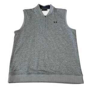 Under Armour Men's XL Loose Fit Gray 1/4 Zip Pullover Vest Golf Athletic Wear
